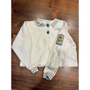 RARE Vintage 80s 90s Oshkosh B'Gosh collared shirt floral sleeve Sz 6